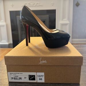 Christian Louboutin Bianca Black Patent Platform Heels